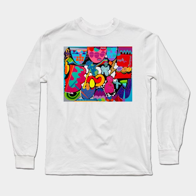 It's on the Tip of My Tongue - My Original Art Long Sleeve T-Shirt by MikeMargolisArt